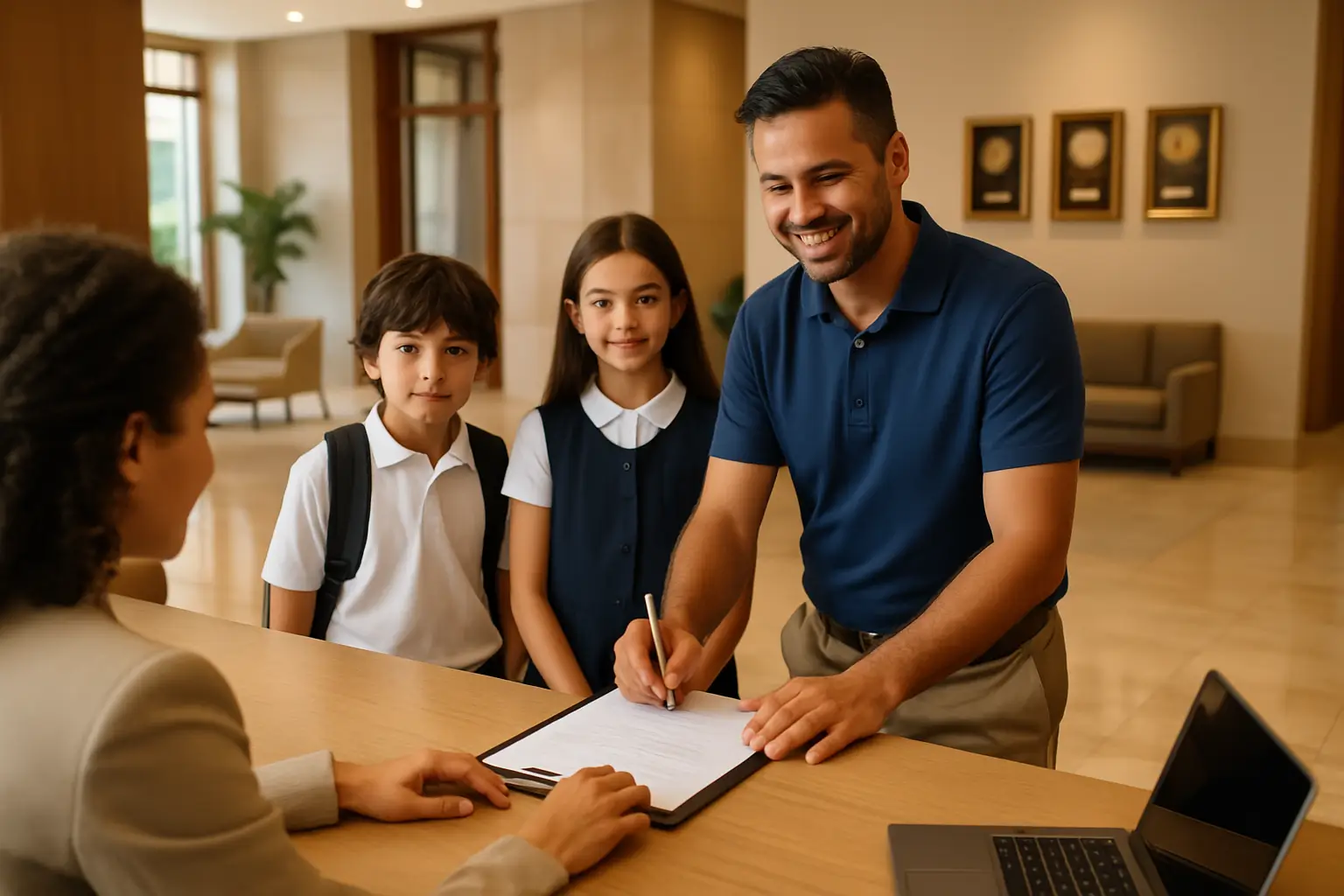 Carlos pagando escola particular dos filhos